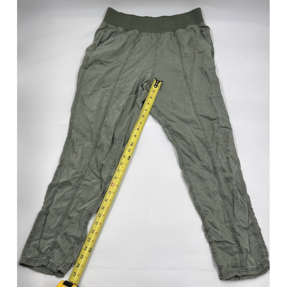 Faherty Women's M Tencel Linen Green Ankle Jogger - Picture 4 of 8